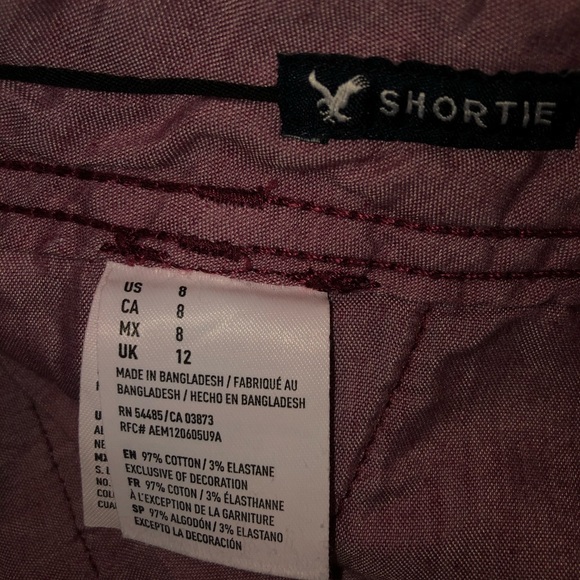 AMERICAN EAGLE MAROON KHAKI SHORTS - Picture 3 of 3